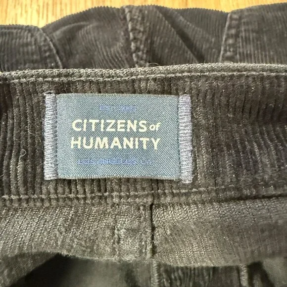 Citizens of Humanity Paloma High Rise Wide Leg Pants Black Corduroy 26 - Picture 4 of 10